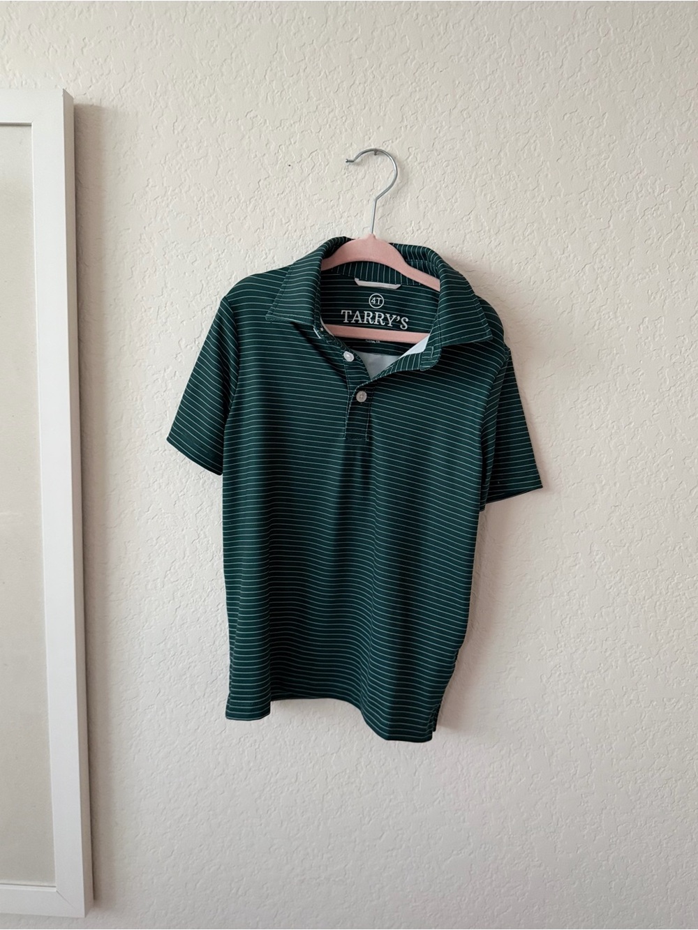Kids Green Striped Polo Shirt